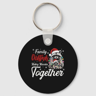 Porte-clés Raccoon Famille Noël Faire des souvenirs ensemble