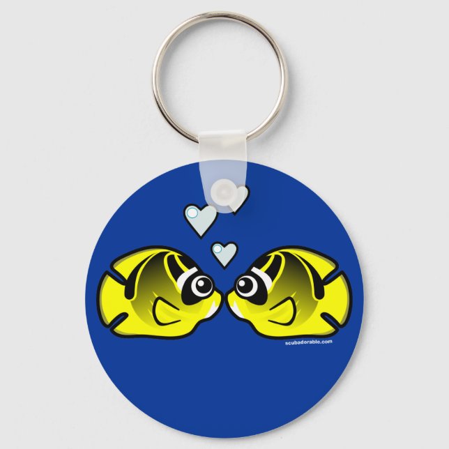 Porte-clés Raccoon Papillon amour (Recto)