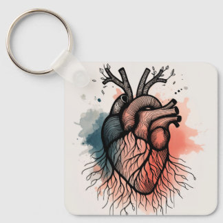 Porte-clés Racines minuscules : Coeur et arbre