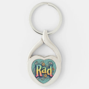 Porte-clés Rad les années 70 Super psychédélique esthétique