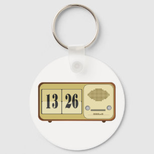 Porte-clés Radio rétro-horloge