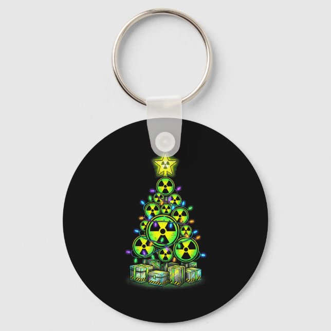 Porte-clés Radioactive Christmas Tree Graphic Nuclear Warning (Recto)
