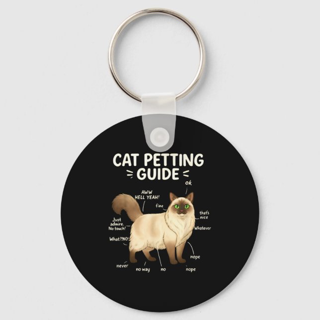 Porte-clés Ragdoll Cat Petting Guide Funny Cat Lover  (Recto)