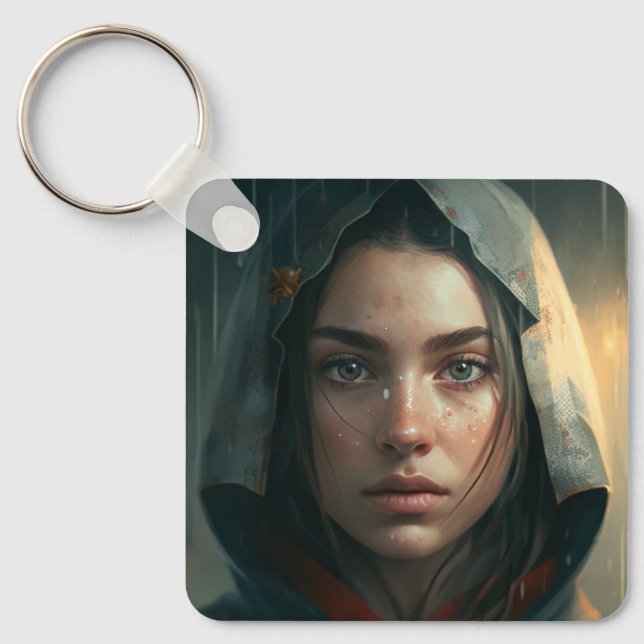 Porte-clés Rain hood girl (Recto)
