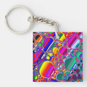 Porte-clés Rainbow Blast Art Abstrait