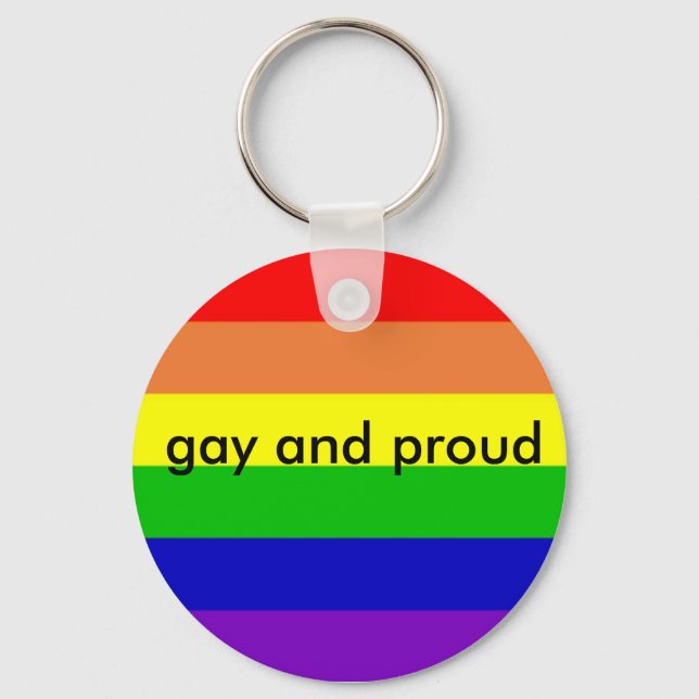Porte-clés rainbow_flag_1024_768, gay et fier (Recto)