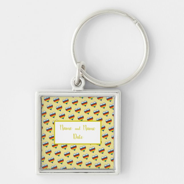 Porte-clés Rainbow Heart Motif (Devant)