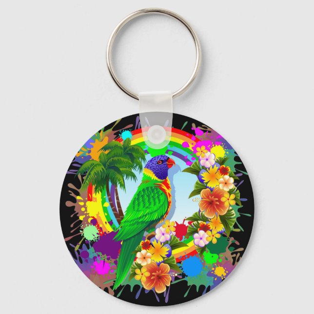 Porte-clés Rainbow Lorikeet Parrot Porte - clé (Recto)
