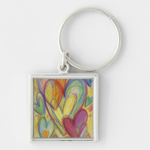 Porte-clés Rainbow Love Hearts Art Porte - clé inspiré