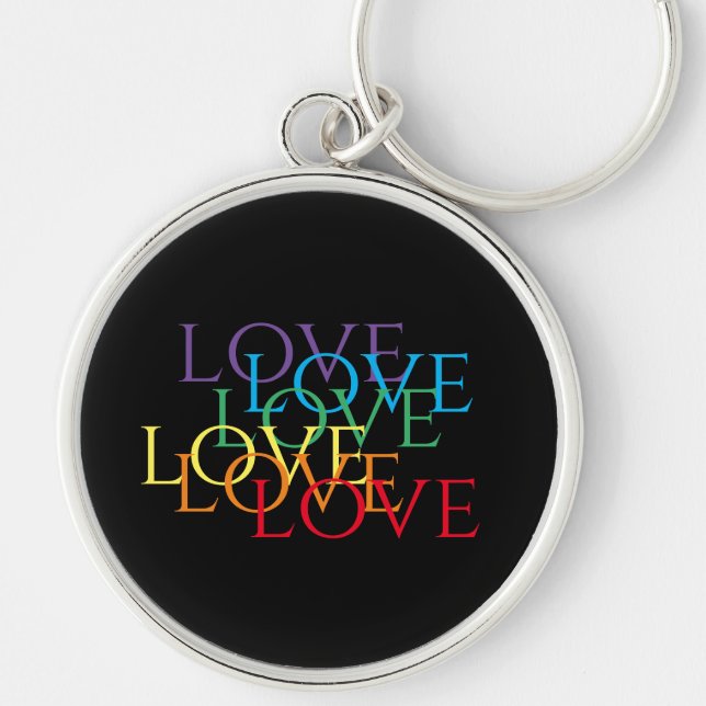 Porte-clés RAINBOW LOVE II Premium Porte - clé rond (Devant)