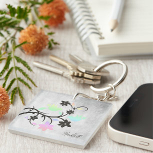 Porte-clés Rainbow Pastel Lovebirds Porte - clé personnalisé