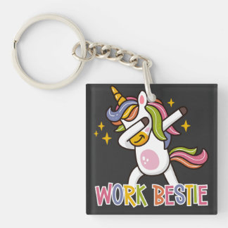Porte-clés Rainbow Unicorn de travail Bestie Emotion Support