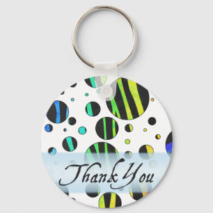 Porte-clés Rainbow Zebra Polka Motif Merci