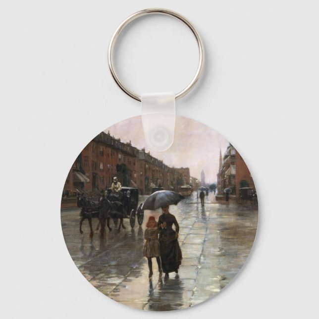 Porte-clés Rainy Day, Boston par Frederick Childe Hassam (Recto)
