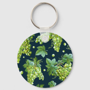 Porte-clés Raisin vert : Aquarelle Motif foncé