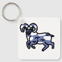 Ram Aries Keychain – Minimal Zodiac Animal 
