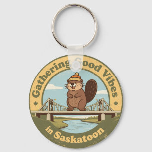 Porte-clés Ramassage de bonnes vibrations à Saskatoon Funny B