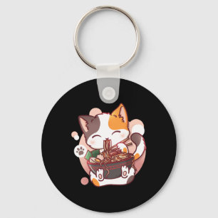 Porte-clés Ramen Cat Anime Bowl Kawaii Neko Japonais