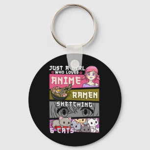 Porte-clés Ramen Cat Anime Sketching Just A Girl Qui Aime
