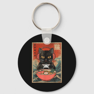 Porte-clés Ramen de chat japonais drôle graphique kawaii anim