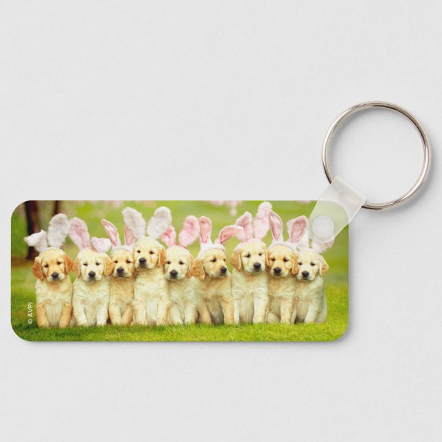 Porte-clés Rangée de lapins chiots (Recto)