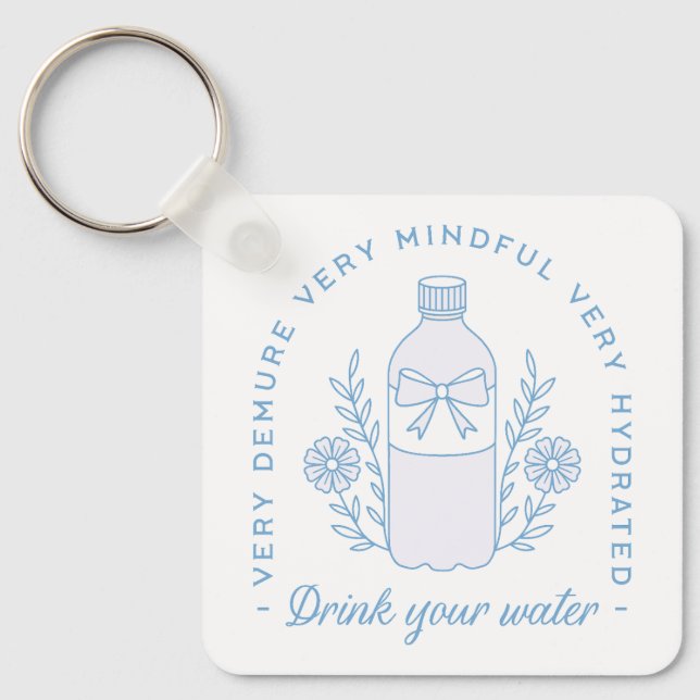 Porte-clés Rappel d'eau potable citations hydratées esthétiqu (Recto)