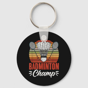 Porte-clés Raquette de champion de badminton volant badminton