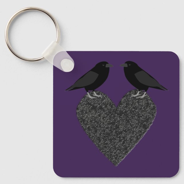 Porte-clés Ravens gothiques et Black Heart Custom (Recto)