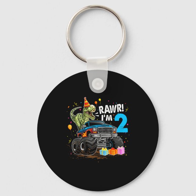 Porte-clés Rawr I'm 2 2nd Birthday T Rex Dinosaur Funny Party (Recto)