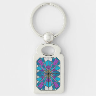 Porte-clés Rayon en verre de teint bleu et violet