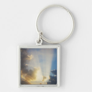 Porte-clés Rayons de lumière brillant par les nuages
