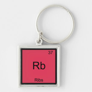 Porte-clés Rb - Côtes Symbole d'élément chimique Drôle