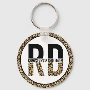 Porte-clés RD Enregistré Diététiste Cheetah Imprimer Cadeaux 