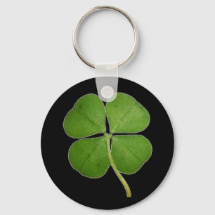 Porte-clés Real 4 Leaf Clover Shamrock Black