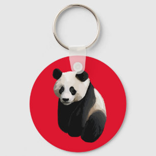 Porte-clés Realistic Panda Red Keychain