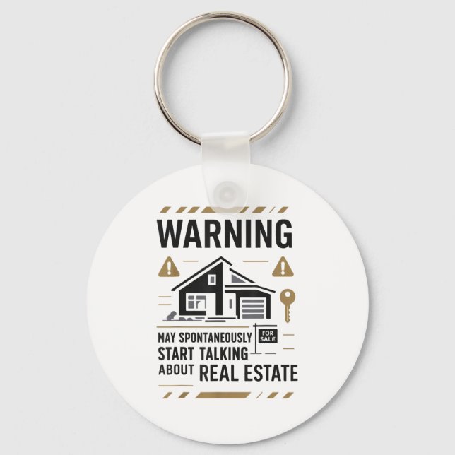 Porte-clés Realtor Warning May Sntaneously Start Talking Abou (Recto)