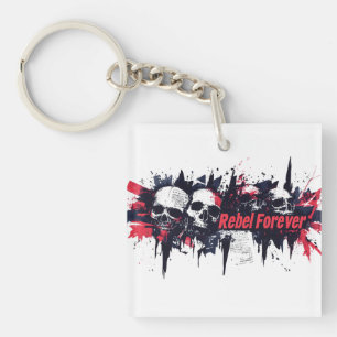 Porte-clés "Rebel Forever" - Edgy Skull Design graphique