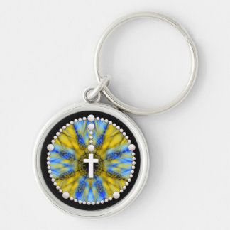 Porte-clés Receveur bleu et jaune de rêve de chapelet