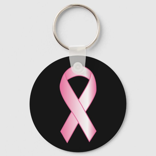 Porte-clés Recherche sur le cancer du sein à ruban rose (Recto)