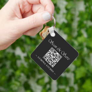 Porte-clés Récompense de fidélité par code QR minimal