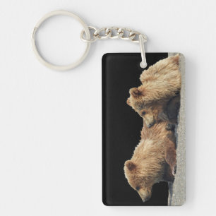 Porte-clés rectangle (double face) avec oursons g