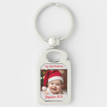 Rectangle Métal Bébé Premier Noël Personnalisable