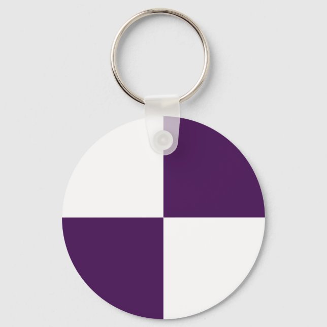 Porte-clés Rectangles royales violettes et blanches (Recto)
