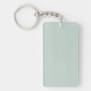Porte-clés rectangulaire   Dessin menthe double fa