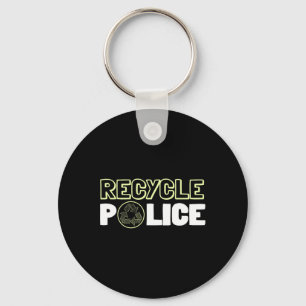 Porte-clés Recycler l'écologiste Recycler la police Terre Da