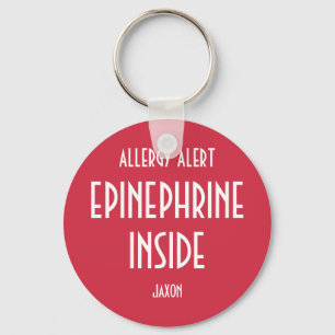 Porte-clés Red Allergy Personalized Medicine Epinephrine Kids