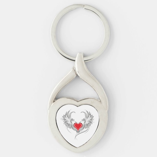 Porte-clés Red Angel Coeur avec ailes (Devant)