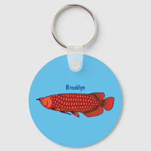 Porte-clés Red Arowana fish cartoon