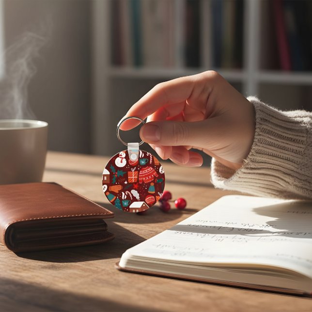 Porte-clés Red Christmas Ornament – Festive Holiday Design (Créateur téléchargé)