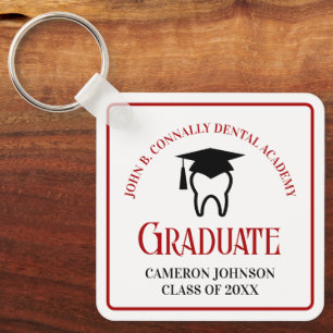 Porte-clés Red Dental School Custom Graduation Cadeau
